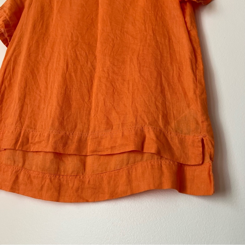Gap 100% Linen Shirt in Bright Orange, size M - Picture 5 of 10